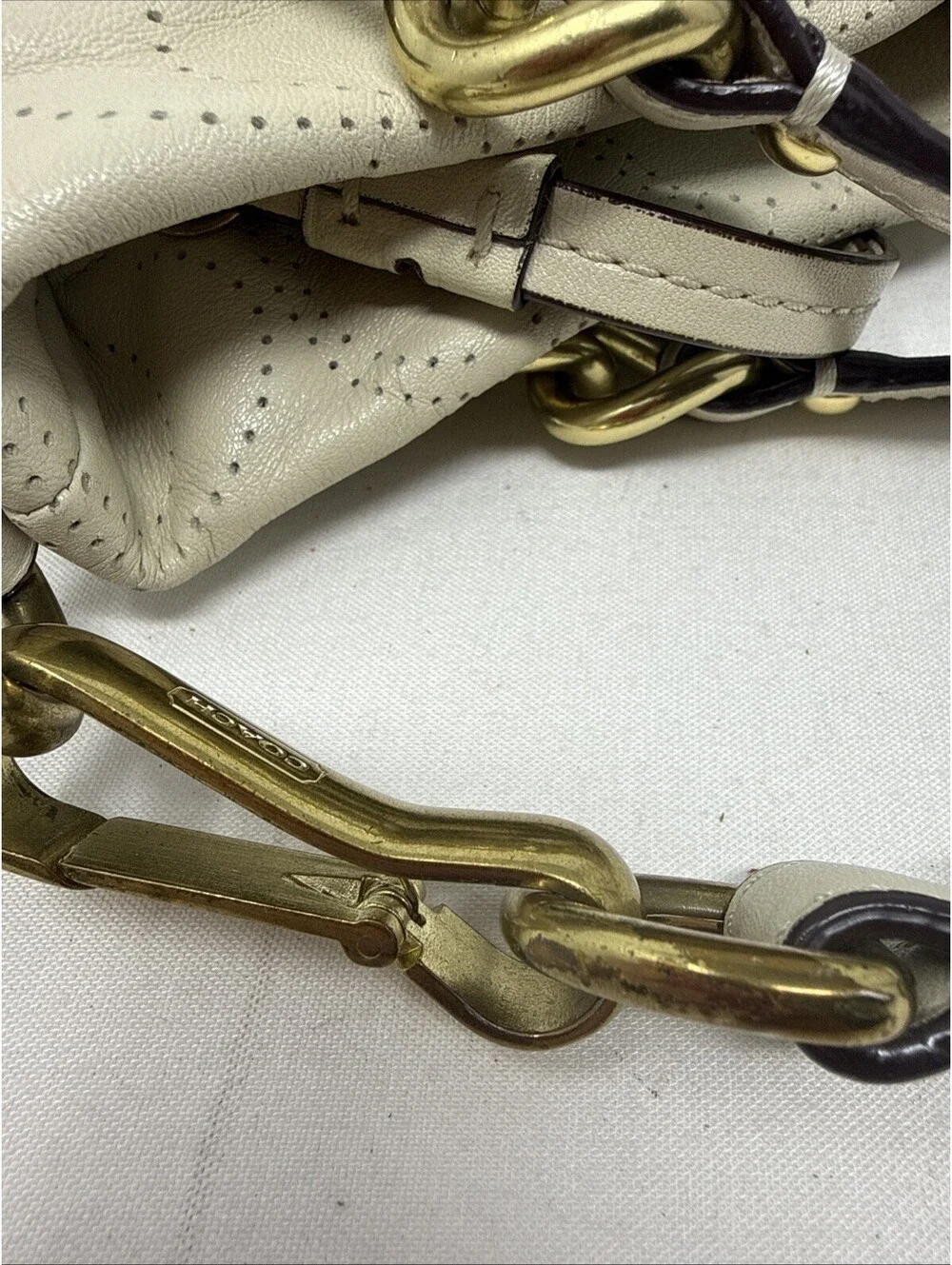 Coach Brooke Convertible Leather Shoulder Hobo bag  Ivory